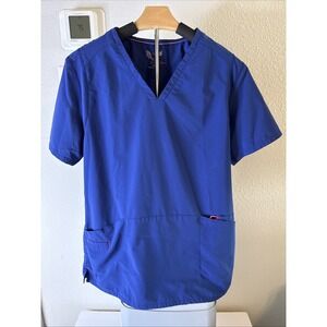 Smitten Women's Medical Scrub Top Royal Blue Size L